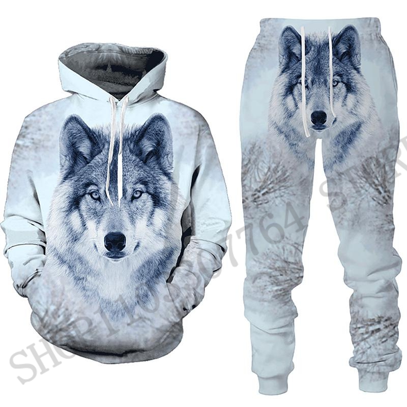 ชุดเสื้อฮู้ดและกางเกงลายหมาป่า - 3D Printing Custom บทวิจารณ์และราคา