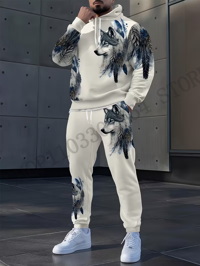 ชุดเสื้อฮู้ดและกางเกงลายหมาป่า - 3D Printing Custom บทวิจารณ์และราคา
