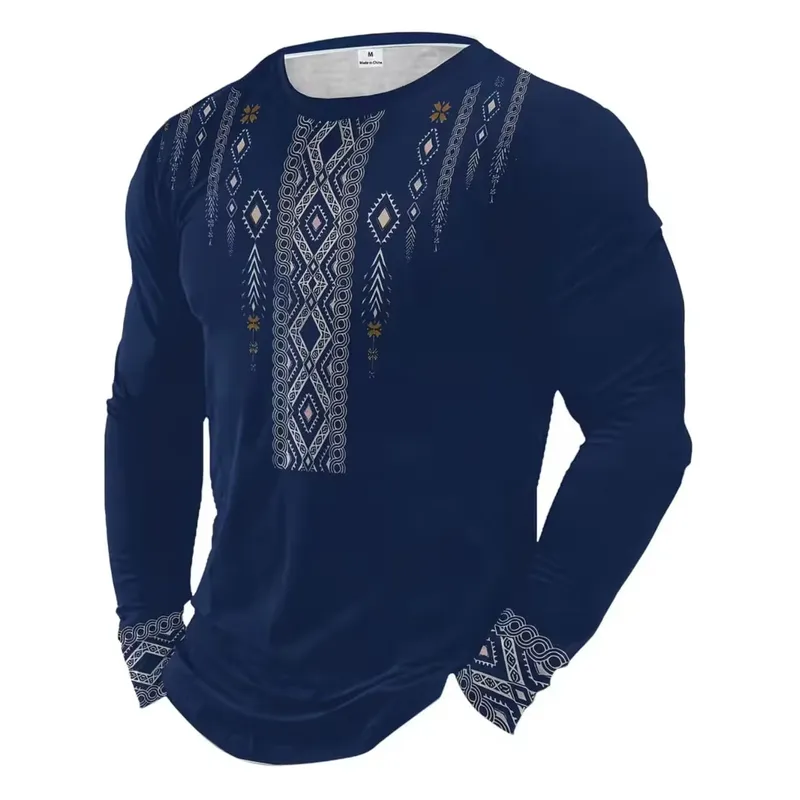 เสื้อยืดแขนยาวผู้ชายสไตล์ลำลอง - 3D Printing Custom บทวิจารณ์และราคา