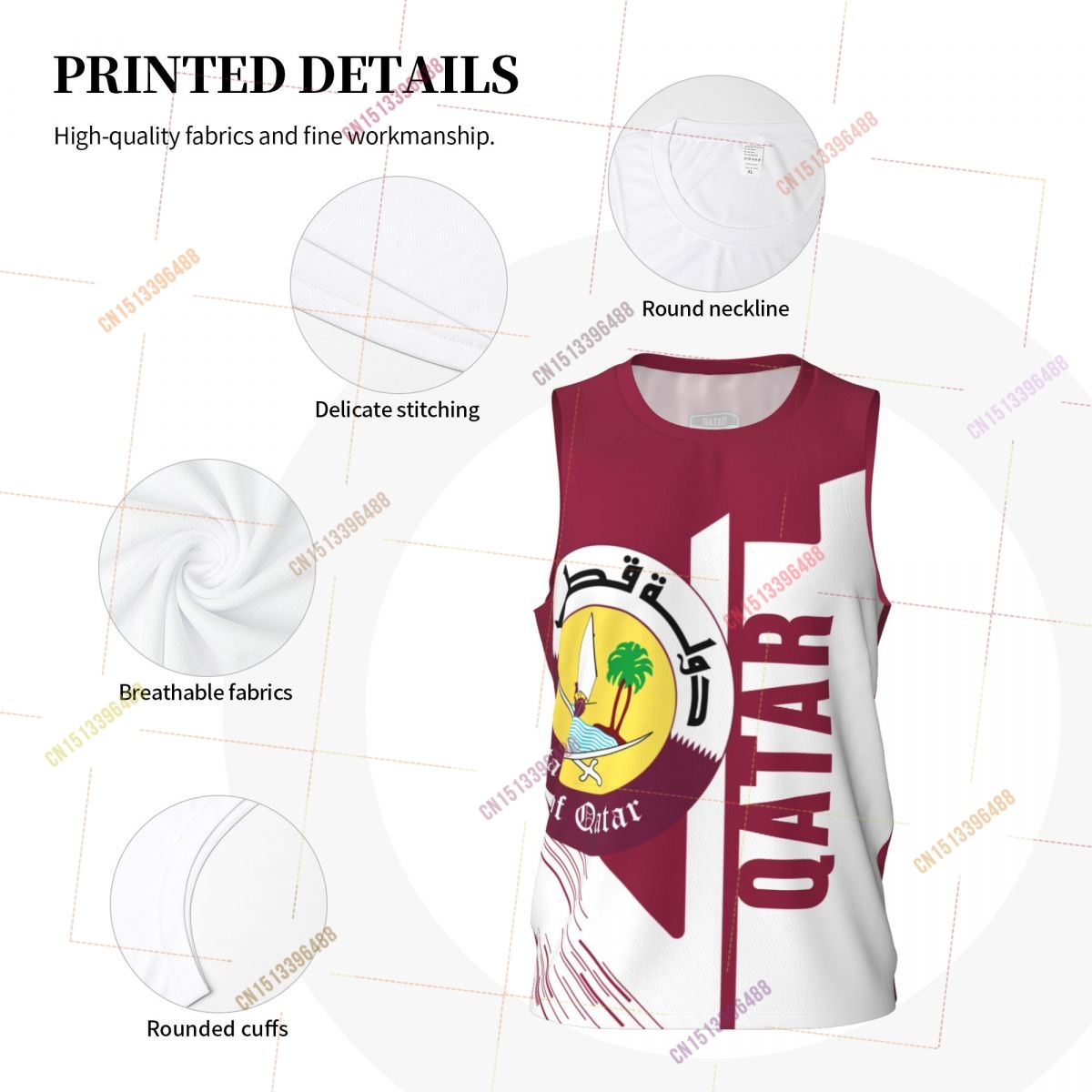 เสื้อยืดกีฬาลายธงชาติกาตาร์ 3  - 3D Printing Qatar บทวิจารณ์และราคา