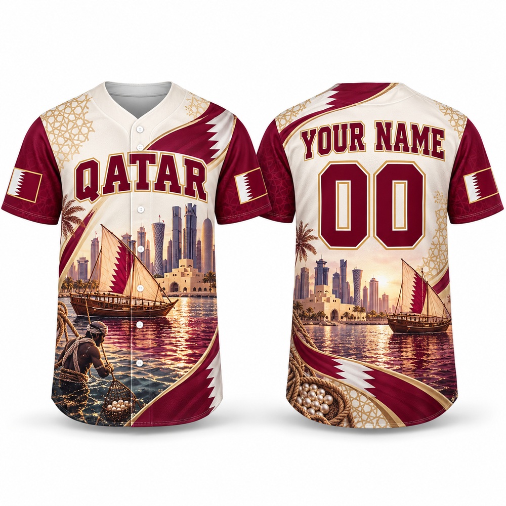 เสื้อเบสบอลลายพิมพ์ไข่มุก โดฮา - 3D Printing Qatar บทวิจารณ์และราคา